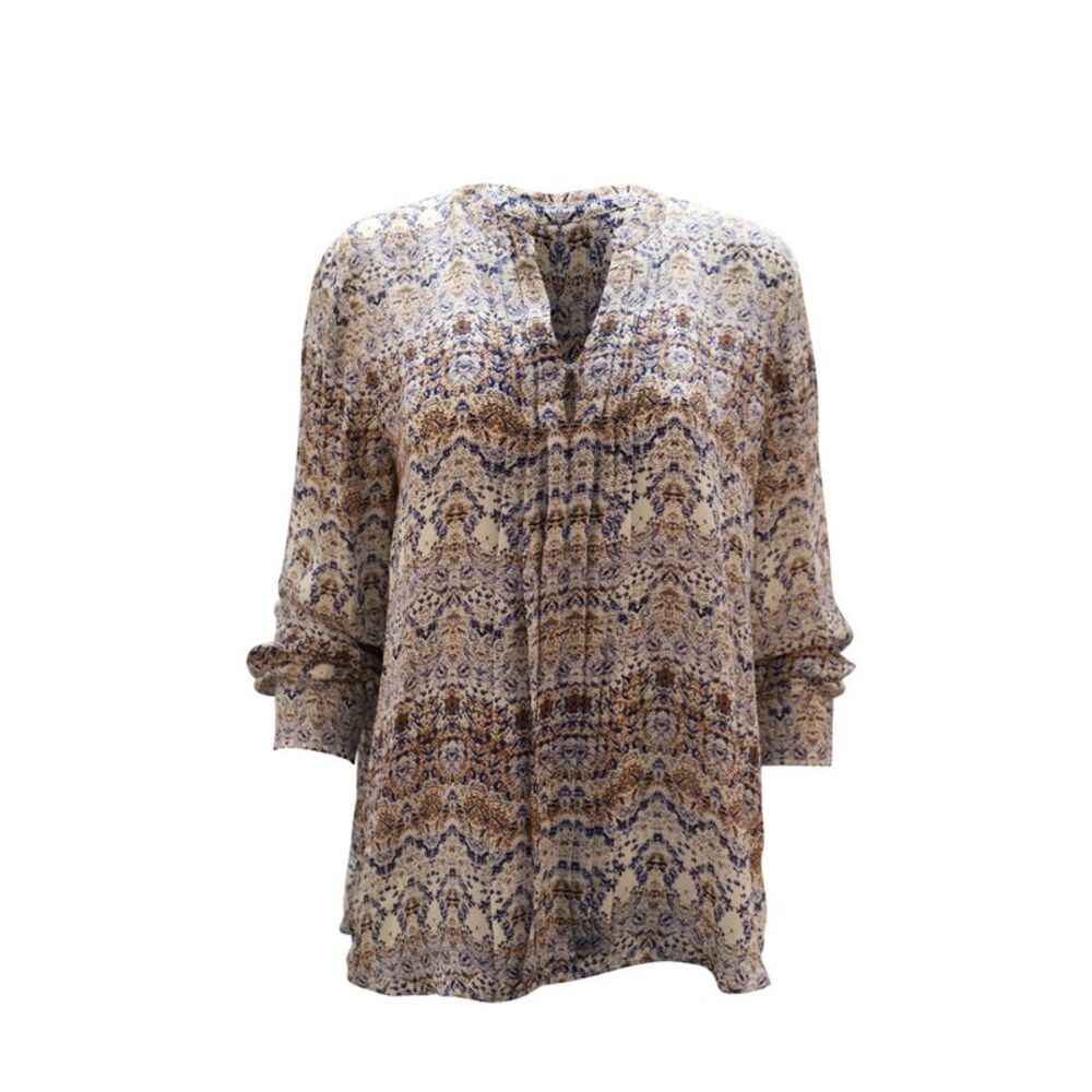 L’Agence Printed Tunic Blouse in Mutlicolor Silk